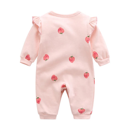 Full Moon Princess Outfit Autumn Thin Style Baby Girl Romper Infant Jumpsuit 0-1 Year Old Newborn Stylish Pure Cotton Crawling Suit