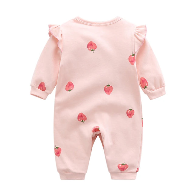 Full Moon Princess Outfit Autumn Thin Style Baby Girl Romper Infant Jumpsuit 0-1 Year Old Newborn Stylish Pure Cotton Crawling Suit