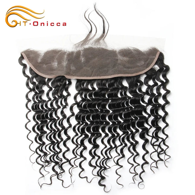 Kinky Curly Closure 4X4 Lace Closure Only Brazilian Remy 100% Human Hair Ear to Ear 13x4 Lace Frontal Closure Natural Color