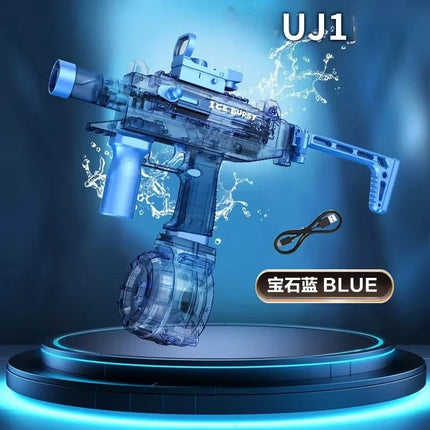 Electric Water Gun Toy with LED Sight Automatic UJ1 Rapid Fire Water Pistol Spray Blaster Pool Outdoor Toys for Boys Adult Gifts