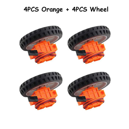 4pcs Geekservo 360 Degree Continuous Rotation Servo Wheel Compatible with Legoeds Building Blocks Micro:bit Robot Smart Car
