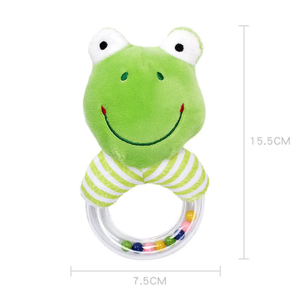 Cute Baby Rattle Toys Elephant Plush Infant Cartoon Bed Toys for Newborn 0-24 Months Educational Toy Bear Hand Ring Bell Teether