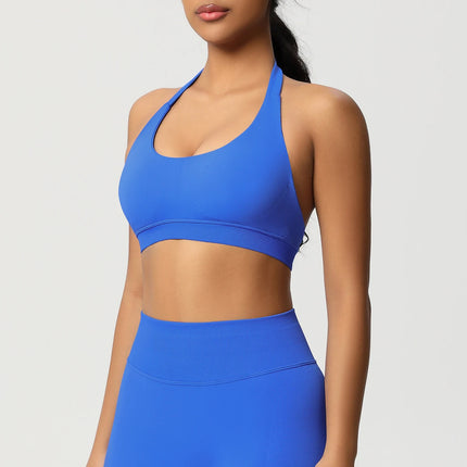 Women Sports Bra Seamless Halter Clothes Push-up Vest Brassiere Gym Top Backless Fitness Yoga Workout Running Underwear