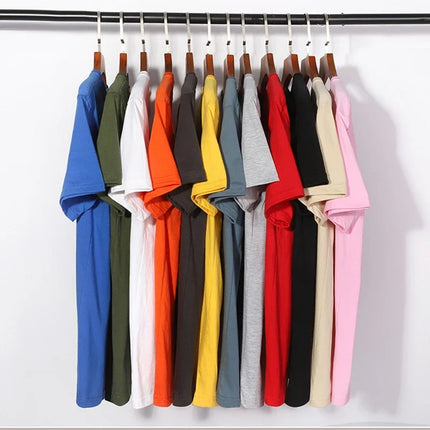 Men's Summer High-Quality T-Shirt 100% Cotton Short Sleeve Printed Casual Loose O-Neck Tee for Men