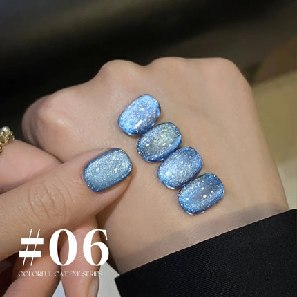 10ML 1-10PCS Hot Selling Blue Nails Glass Bead Whitening Deep Blue Magnet Cat Eye Nail Polish Gel French Tip Nails Nail Supplies