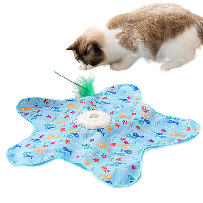 Jouets automatiques pour chats, jouet en forme d'étoile résistant aux morsures pour chats d'intérieur, trois vitesses de jeu pour la poussée dentaire, la chasse, la stimulation mentale et l'entraînement