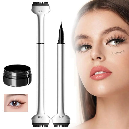 New Upgraded Waterproof Lower Lash Stamp Set Easy to Use Portable Lower Lash Stamp with Ink 0.01mm tip Double Head Eye Liner