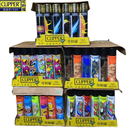 24Pcs Clipper Mini Flint Wheel Lighter Butane Refillable Cigarette Lighter, Cool Men's Gift & Smoking Accessories