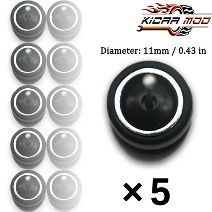 1/64 Model Wheels Rubber Slick Tires ABS Wheels for Hot Wheels  Tomica Mainline Diecast Model Car Refit Parts-Dia 11mm (5 Set)
