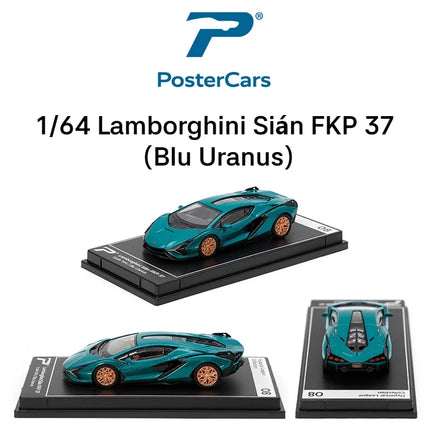 Postercars 1/64 Toy Car Model Lamborghini McLaren Bugatti Koenigsegg Pagani Aston Martin Diecast Vehicle Miniature Free Wheels