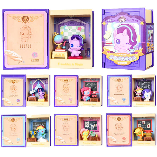 My Little Pony Trendy Blind Box Toys Friendship Classroom Luminous Book Pony Grain Figure Twilight Sparkle Doll Gifts Toys