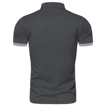 Men's Solid Color Short Sleeve T-Shirt Collar Polo Comfortable Breathable Fashion Basic Fit for Spring/Summer