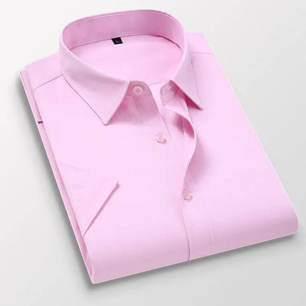 Men's Slim Fit Long Sleeve White Shirt Wedding Groomsmen Business Formal Korean Style Polyester Fiber Non-Iron Treatment
