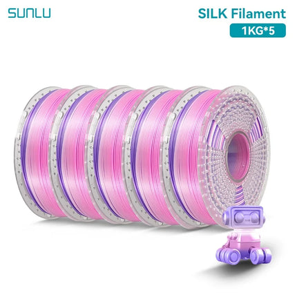 SUNLU 5KG 3D Printer Shiny Silk PLA Filament 1.75mm 1000g 3D Printer Neatly Wound 3D Filament for 3D Printer& 3D Pen