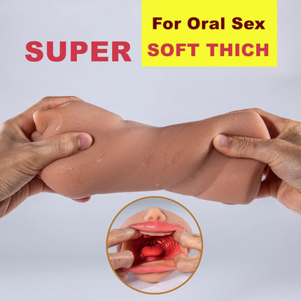 3 IN 1 Male Masturbator Artificial Real Pussy Oral Anal Vagina Deep Throat Blowjob Massager Masturbator Adult Sex Toys for Men