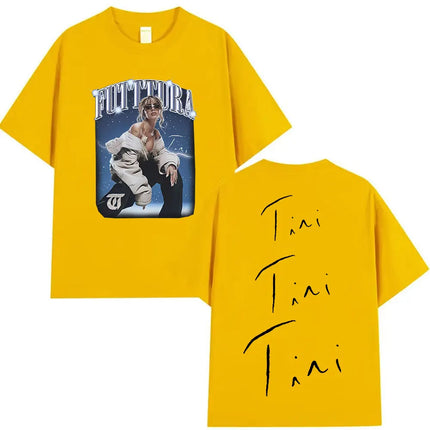 Singer TINI STOESSEL Futtura Tour New Album 2025 Graphic T-shirts Men Women Fashion Harajuku Short Sleeve Cotton Tees streetwear