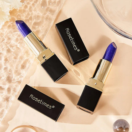 Color Changing Blue Rose Lipstick - Mood Lip Balm Long Lasting Non-Transfer Kiss Proof Lip Makeup