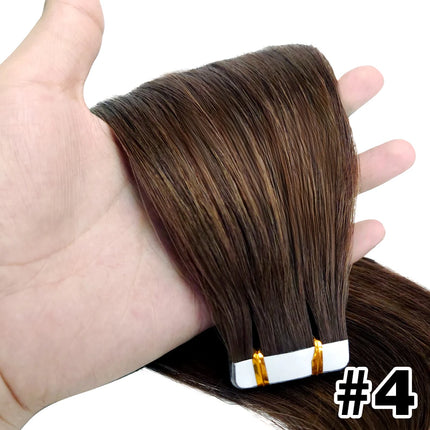 Real Human Hair Straight Tape In Extensions Double Sided For Skin Weft Tape In Hair Extensions 20Pcs Seamless Hair Extensions