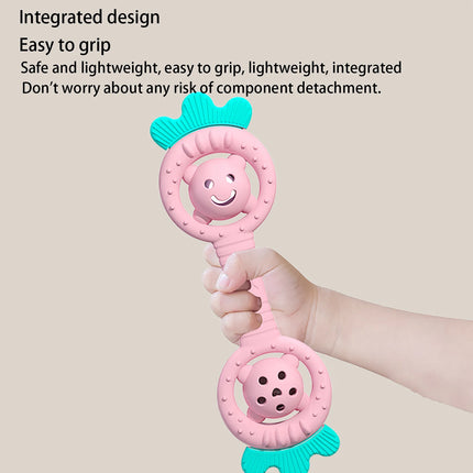 Baby bite glue anti eating hand tool, water boiling grinding tooth stick, silicone strawberry teddy bear, ringing toy