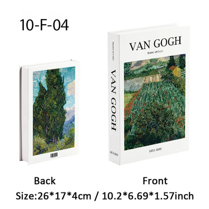 Van Gogh Monet Fake Book Painting Decorative Books Storage Box Sunflower Water Lily Coffee Table Books Home Decor Shooting Props