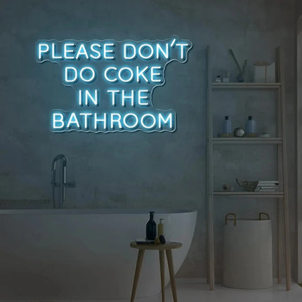 Please Don't Do Coke in The Bathroom Neon Sign Dimmable LED Light Signs for Bedroom,Bar,Party,Living Room Wall Decor USB Powered