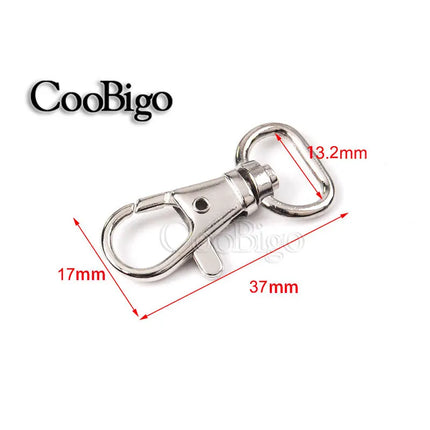 10pcs Swivel Key Holder Keyring Keychain Keyfob Lobster Clasp Carabiner Clips Snap Hook Buckle Bag Strap Jewelry DIY Craft Metal