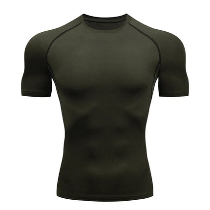 Men's Compression Shirts Summer Short Sleeves Tees T-shirt Gym Workout Fitness Running Tops Undershirts Baselayer Sportswear