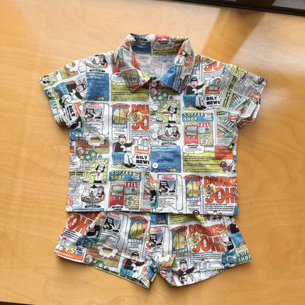 RAISE Children Summer Shirts Outfits Boys Vacation Suit 2026 Kids Girls Print Dress Brother Sister Outfits Siblings Matching Set