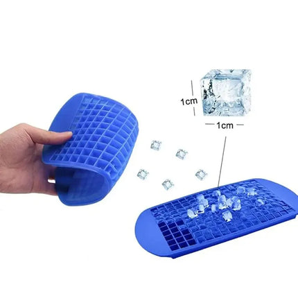Silicone Ice Cream Tools 160 Grid Mini Foldable Space Saving Silicone Ice Tray Ice Mold For Whiskey Cocktail Ice Making