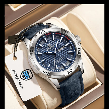 PAAZOMU Men's Luxury Brand Watch Waterproof Luminous Date Week Quartz Wristwatch for Men Stainless Steel Fashion Sports Watches
