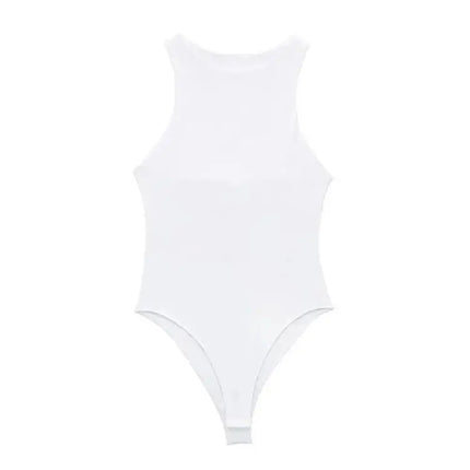 Women Fashion With Halter Neck Skinny Bodysuit Sexy Sleeveless Snap-button Female Playsuits Mujer