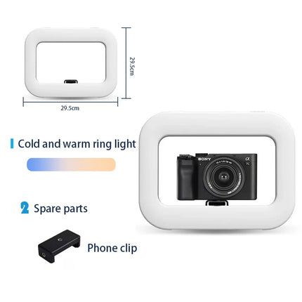 For Mobile Live Broadcast Selfie Light Decoration Portable Handheld Ring LED Light New Rabbit Cage Lighting Photography Lamp