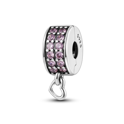 925 Sterling Silver Purple Series Butterfly Aries Gemini Safety Chains Fit Original Bracelet DIY Jewelry Making Gift For Women