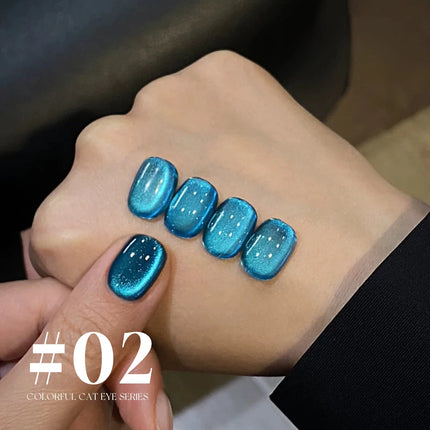 10ML 1-10PCS Hot Selling Blue Nails Glass Bead Whitening Deep Blue Magnet Cat Eye Nail Polish Gel French Tip Nails Nail Supplies