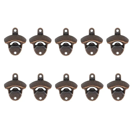 5pcs/10pcs Bottle Opener Wall Mounted Rustic Beer Opener Set Vintage with Mounting Screws for Kitchen Cafe Bars