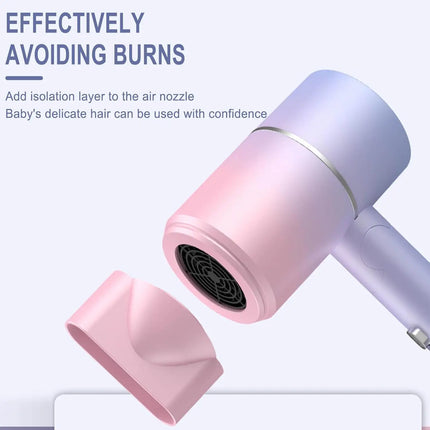 Hair Dryer with Diffuser High power negative ion hair dryer Lightweight Hair Dryer Foldable Home Thermostatic Silent Hair Dryer
