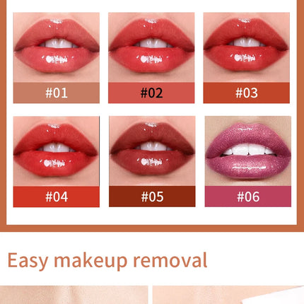 Water gloss mirror lip gloss moisturizing application without showing lip lines versatile for daily use