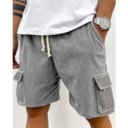 2026 New Men's Retro Corduroy Casual Shorts Men Fashion Solid Sweatpants Harajuku Corduroy Short Pants New Men Clothing Roupas