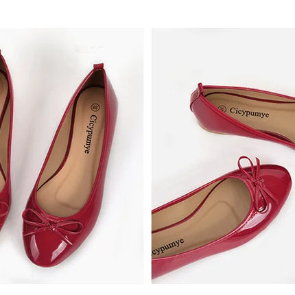 Flat Shoes Women Ballerinas Round Toe Bowtie Slip on Ballet Flats Lazy Loafers Moccasins Ladies Casual Flats Shoes 2023