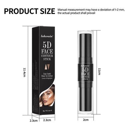 Dual-Ended Sharp Tip Contour Highlighter Waterproof And Sweatproof Long Lasting-Up To 12 Hours Multi-Use Contour Stick Makup