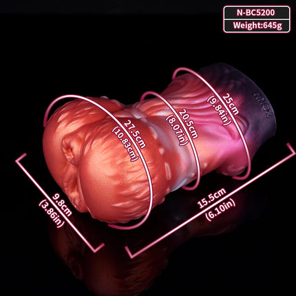 SHAZ Realistic Horse Vagina&Anal Two Channel Stroker, Skin-Friendly Silicone Onahole, Penis Training Stimulator, Sex Toy for Men