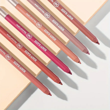 BEAUTY GLAZED 10 Color Nude Lip Liner Natural Long-Lasting Waterproof Matte Effect  Easy-To-Color and Non-Smudge Lip Liner
