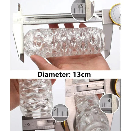 Masturbator Cup Soft Realistic Vagina Endurance Exercising Transparent Male Endurance Training Pocket Pussy Adult Sex Toy 18+