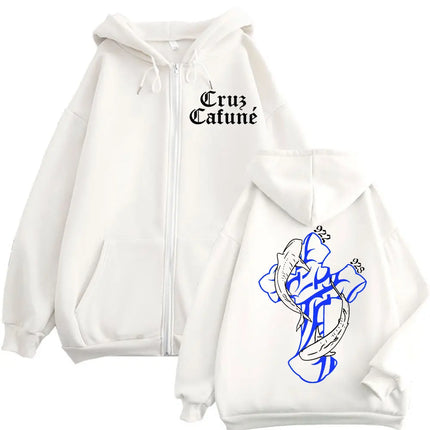 Rapper Cruz Cafuné 922 928 Merch Zipper Hoodie Fashion Hip Hop Vintage Zip Up Sweatshirts Men Women Casual Oversized Pullovers