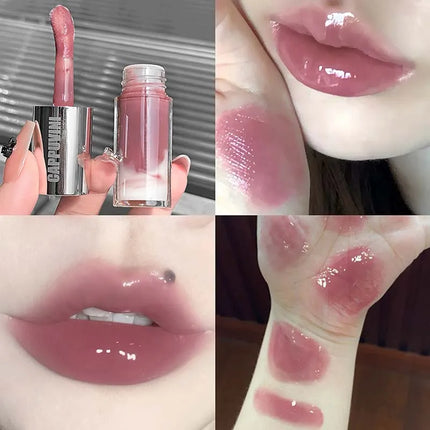 Cappuvini Berry Snow Gradient Lip Gloss Mirror Moisturizing for Plump Lips Long-Lasting Makeup Lip Glaze