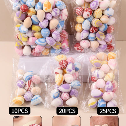 10/20/25/50/100PCS Cute Candy Makeup Sponges - Rainbow Blending Set for Foundation & Concealer, Girls Holiday Gift
