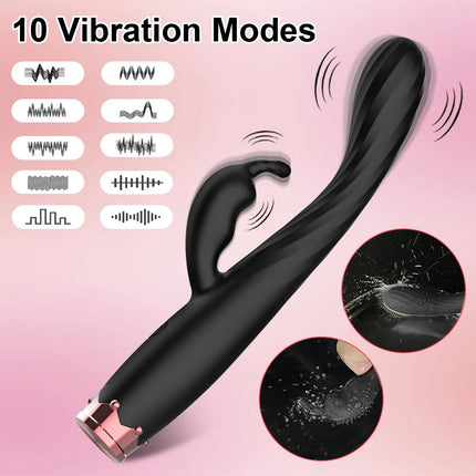 Powerful Finger Rabbit Vibrator Female Nipple Clitoris Vacuum Stimulator G Spot Massager Dildo Adult Goods Sex Toys for Women