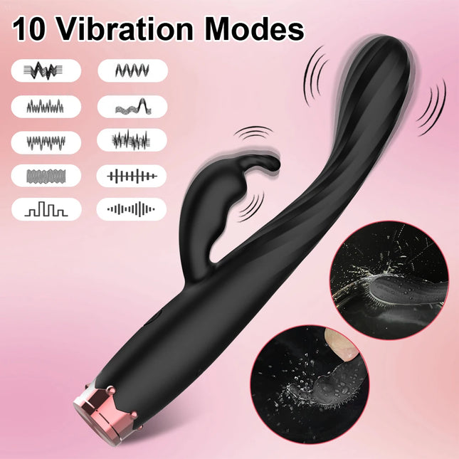 Powerful Finger Rabbit Vibrator Female Nipple Clitoris Vacuum Stimulator G Spot Massager Dildo Adult Goods Sex Toys for Women