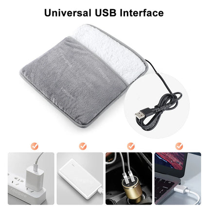 Foot Warmer Electric Foot Heating Pad USB Soft Plush Washable Foot Heater Portable Winter Foots Warming Mat for Home Bedroom