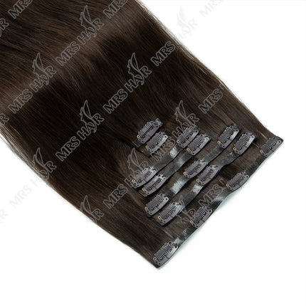 Invisible Clip In Hair Extension Injected PU Tape Weft Clip in Human Hair Extension 7Pcs/set 12-24inch 100G 120G Clip On Hair